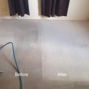 Carpet before and after steam cleaning